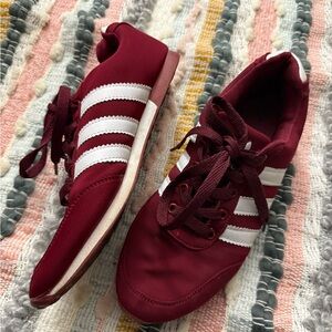 Adidas Women's Burgundy and White Sneakers size 7